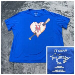 TT Gear‎ Tiny Turnip New York Mets MLB Graphic T-Shirt Blue 2XL Womens
